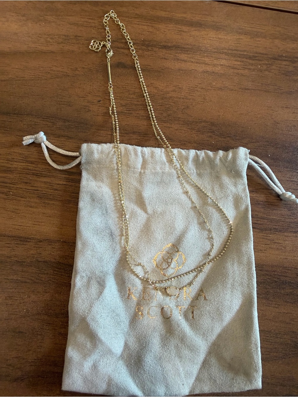Kendra Scott Emilie Gold Layered Necklace with Drusy Stone